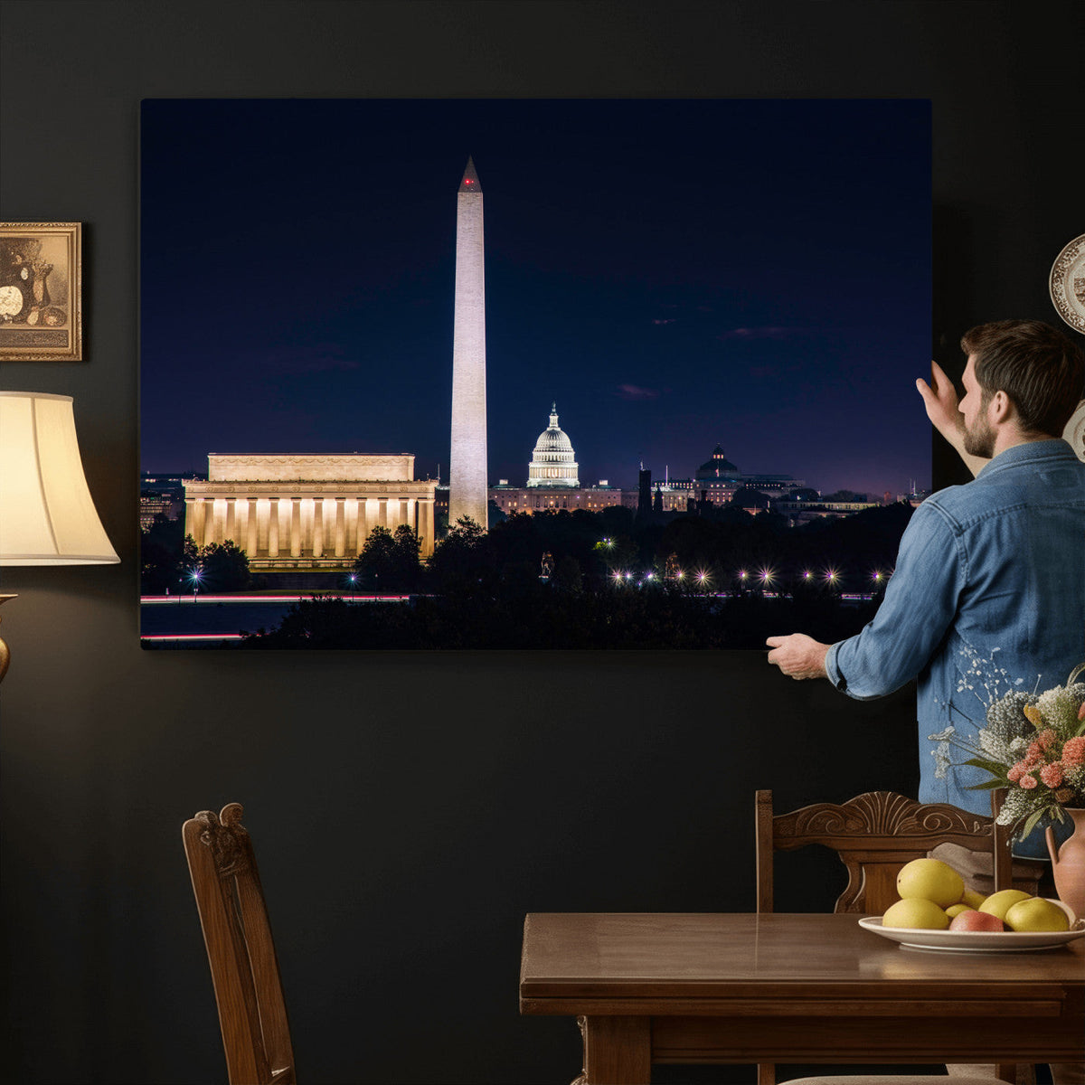 Washington White House Skyline Wall Art Canvas Print –