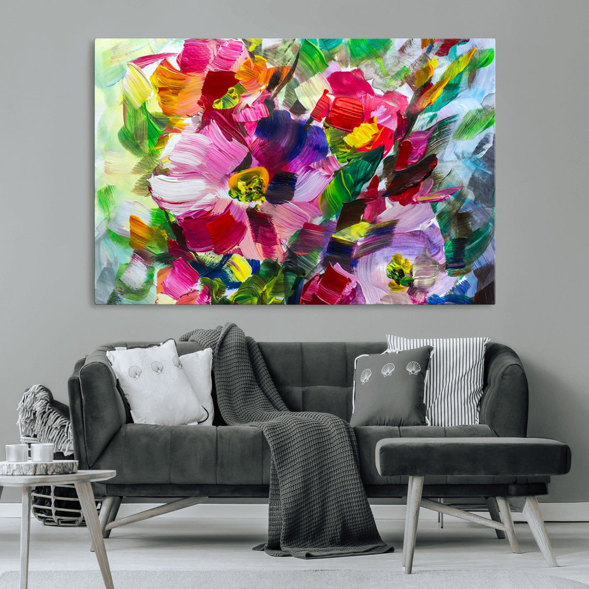 Oil Flower Abstract Canvas Print