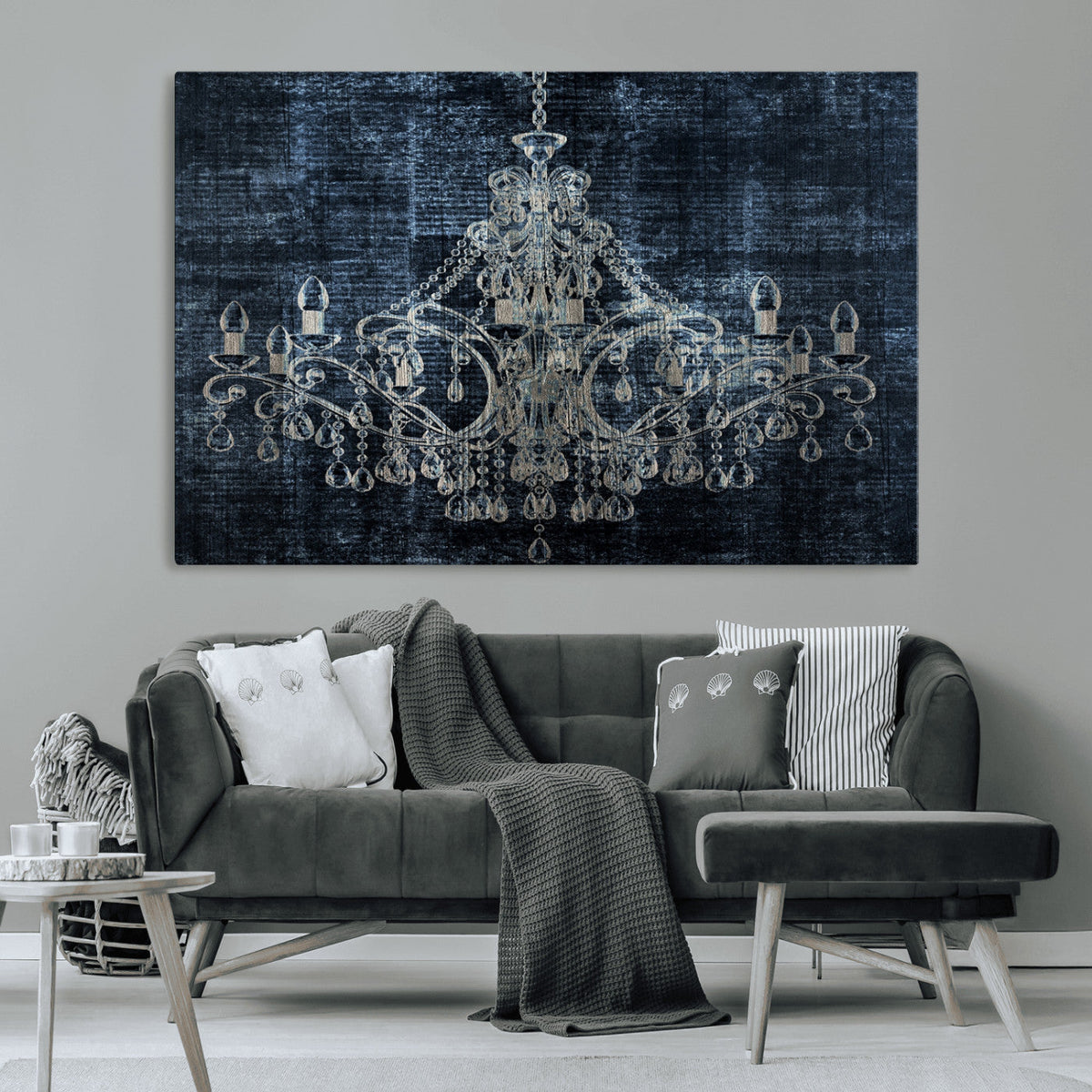 Dark Chandelier Wall Art Canvas Print