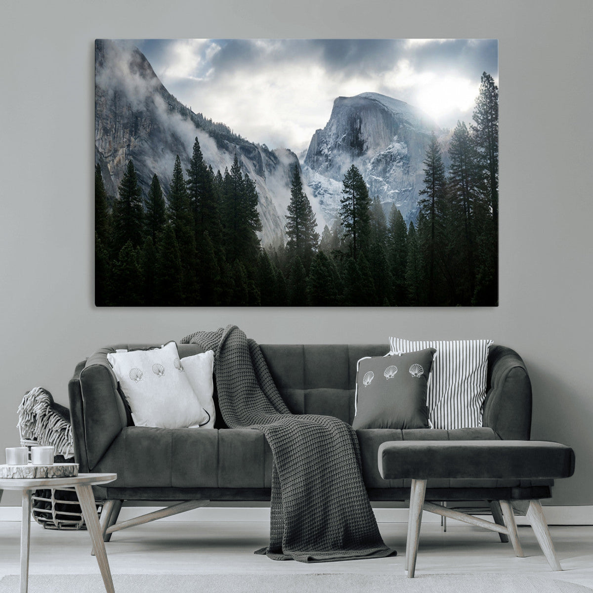Yosemite National Park El Capitan Foggy Mountain Wall Art |