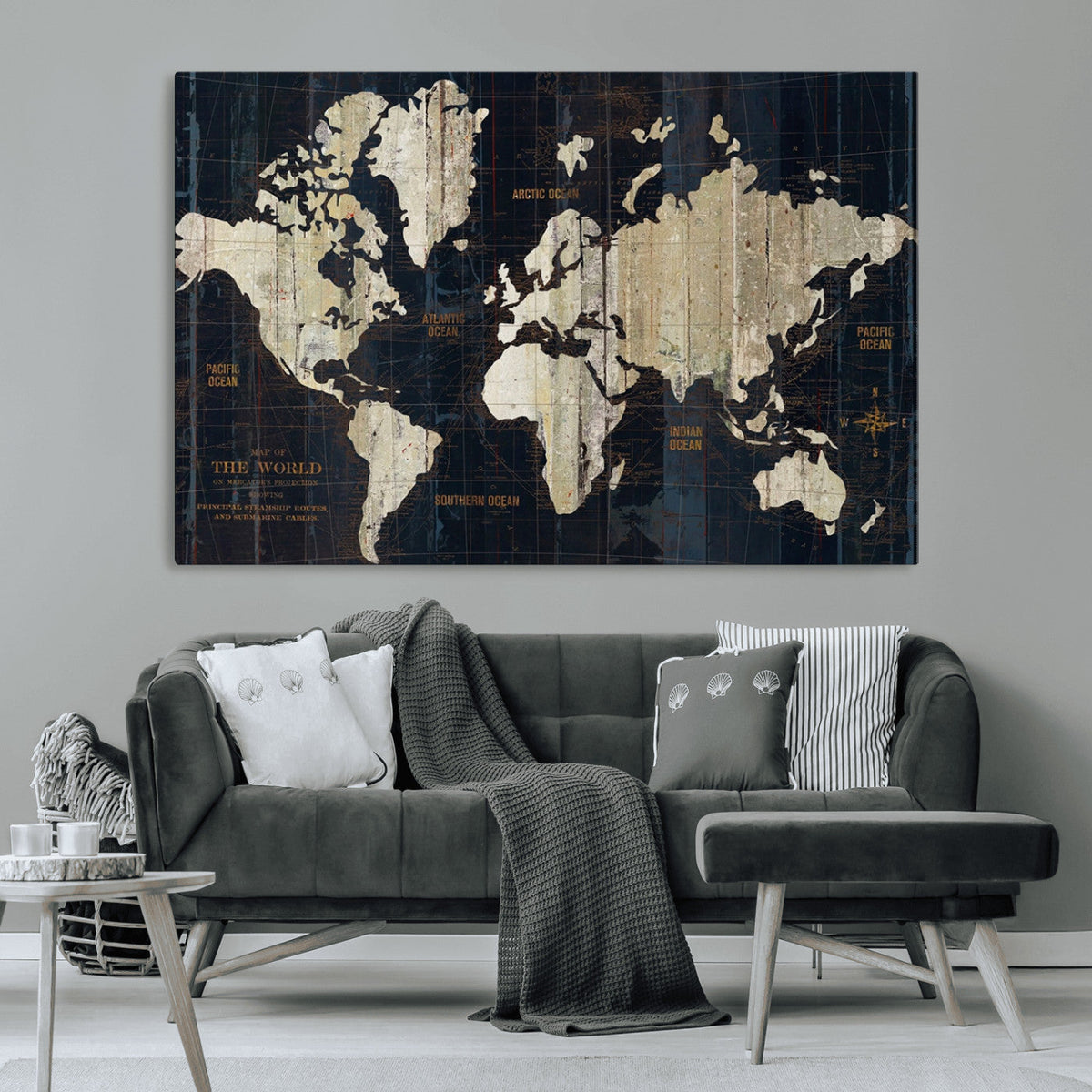 World Map Canvas Print – Detailed Map of the World Wall Art