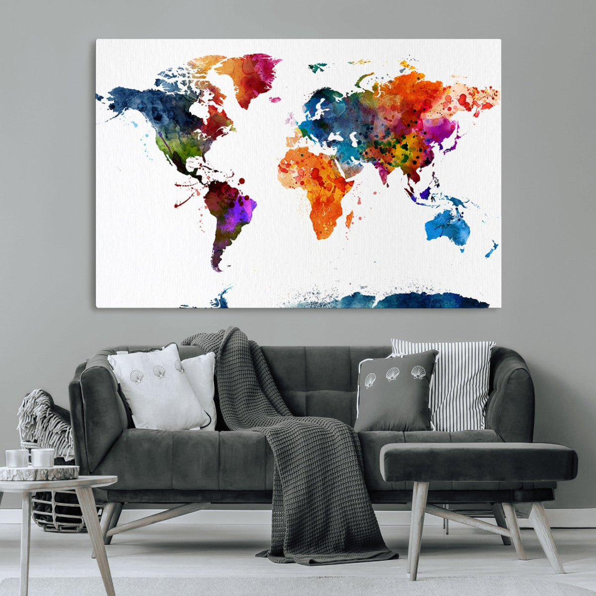 World Map Canvas Print – Detailed Map of the World Wall Art