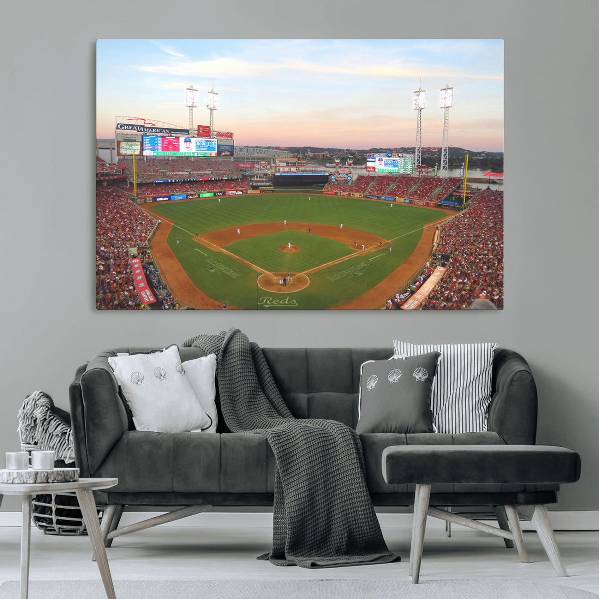 Cincinnati Reds Baseball Print Canvas- Cincinnati