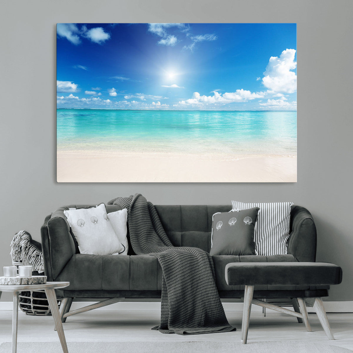 Blue Ocean Wall Art Canvas Print - Tranquil Ocean Paradise