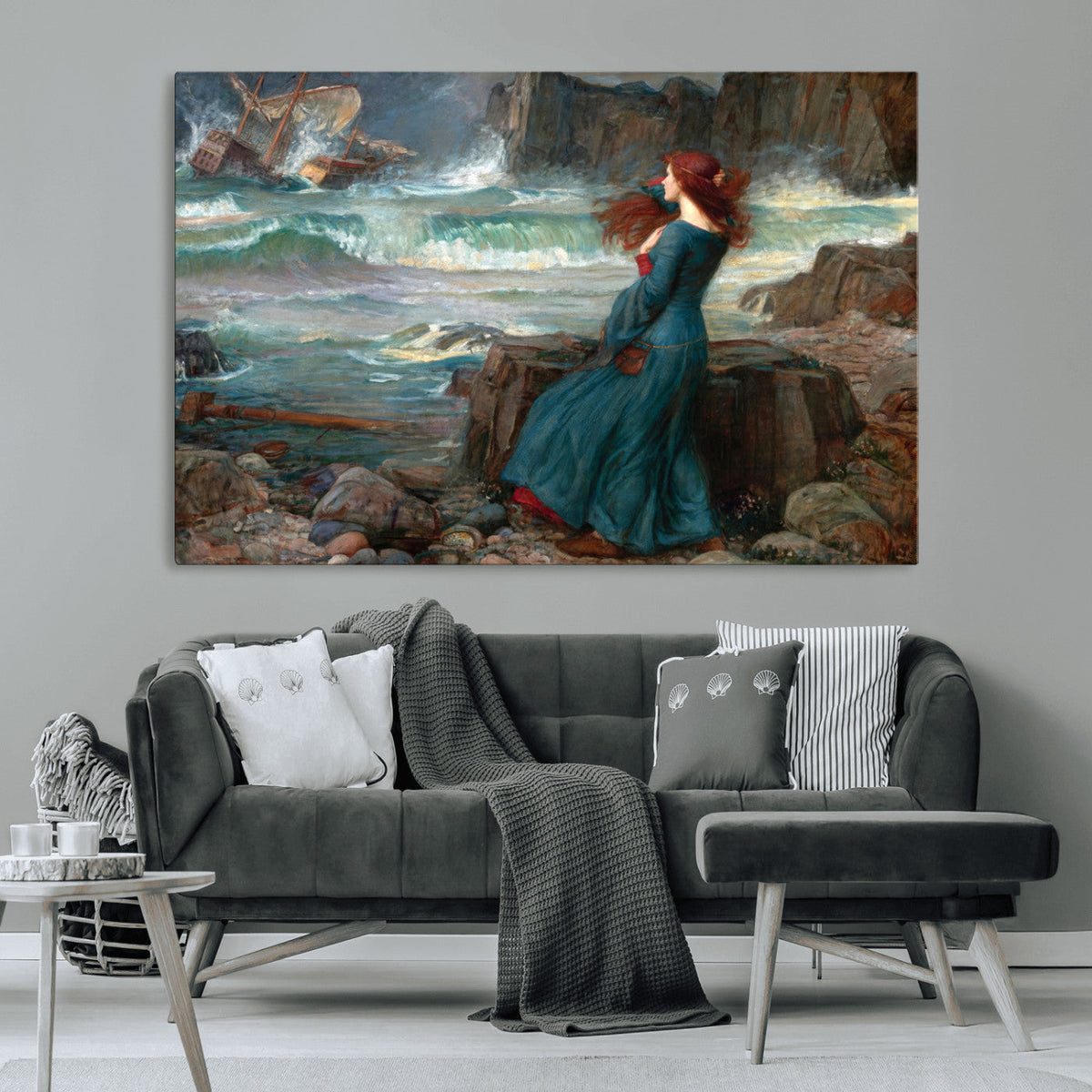 Miranda by the Shore Wall Art Canvas Print – Tempest Scene