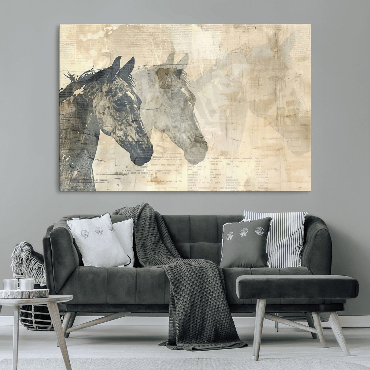 Abstract Horse Canvas Print | Modern Farmhouse Wall Art |
