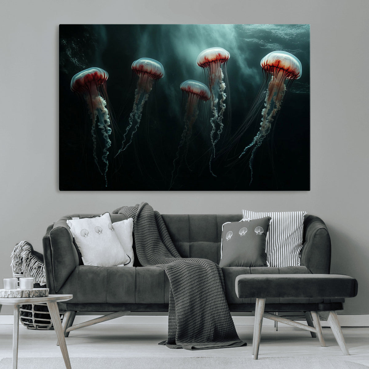 Abstract Jellyfish Wall Art Canvas Print