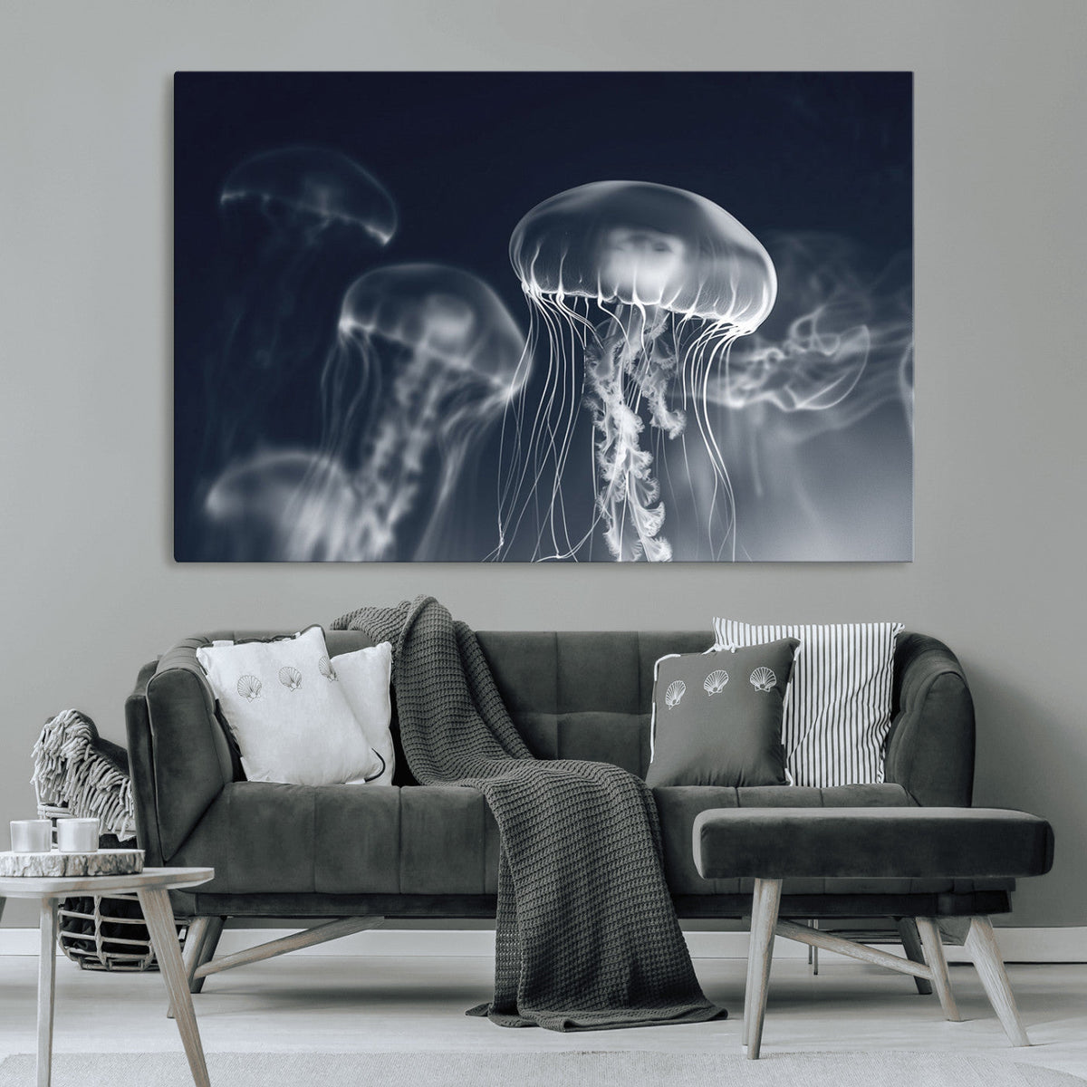 Jellyfish Wall Art Canvas Print, Modern Abstract Jellyfish