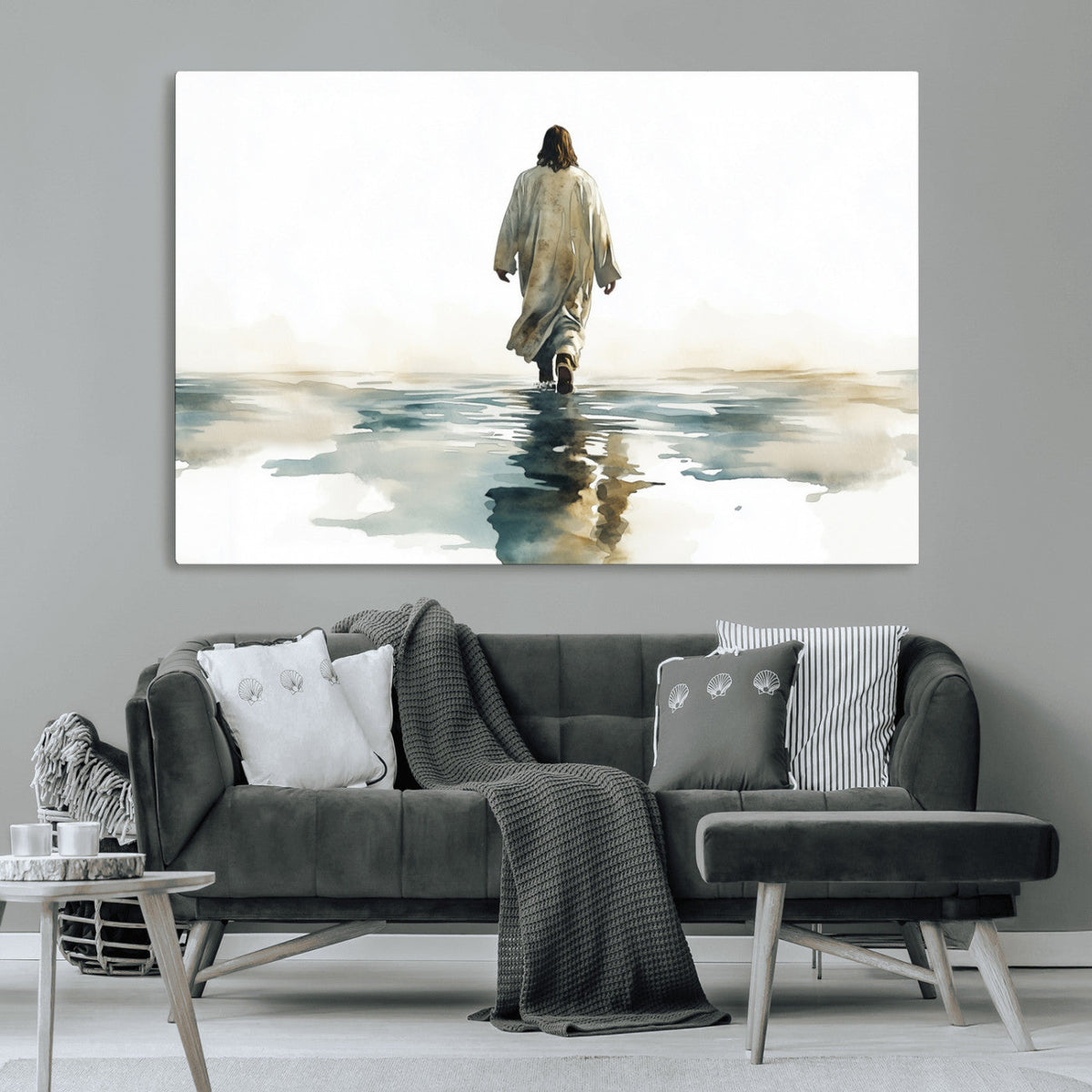 Abstract Jesus Wall Art Canvas Print, Christian Wall Art,