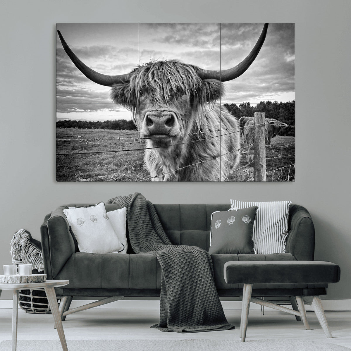Scottish Highland Cow Wall Art Canvas Print | Ready to Hang