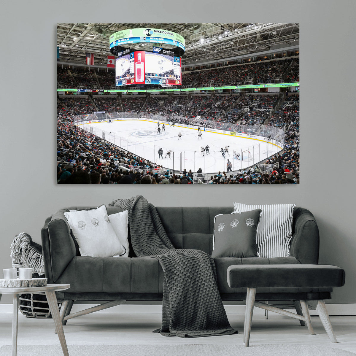 Sharks Arena Blackhawks Sharks Ice Hockey Stadium Wall Art