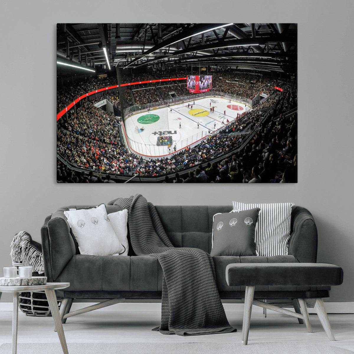 Vaudoise Lausanne Ice Hockey Arena Stadium Wall Art Canvas,