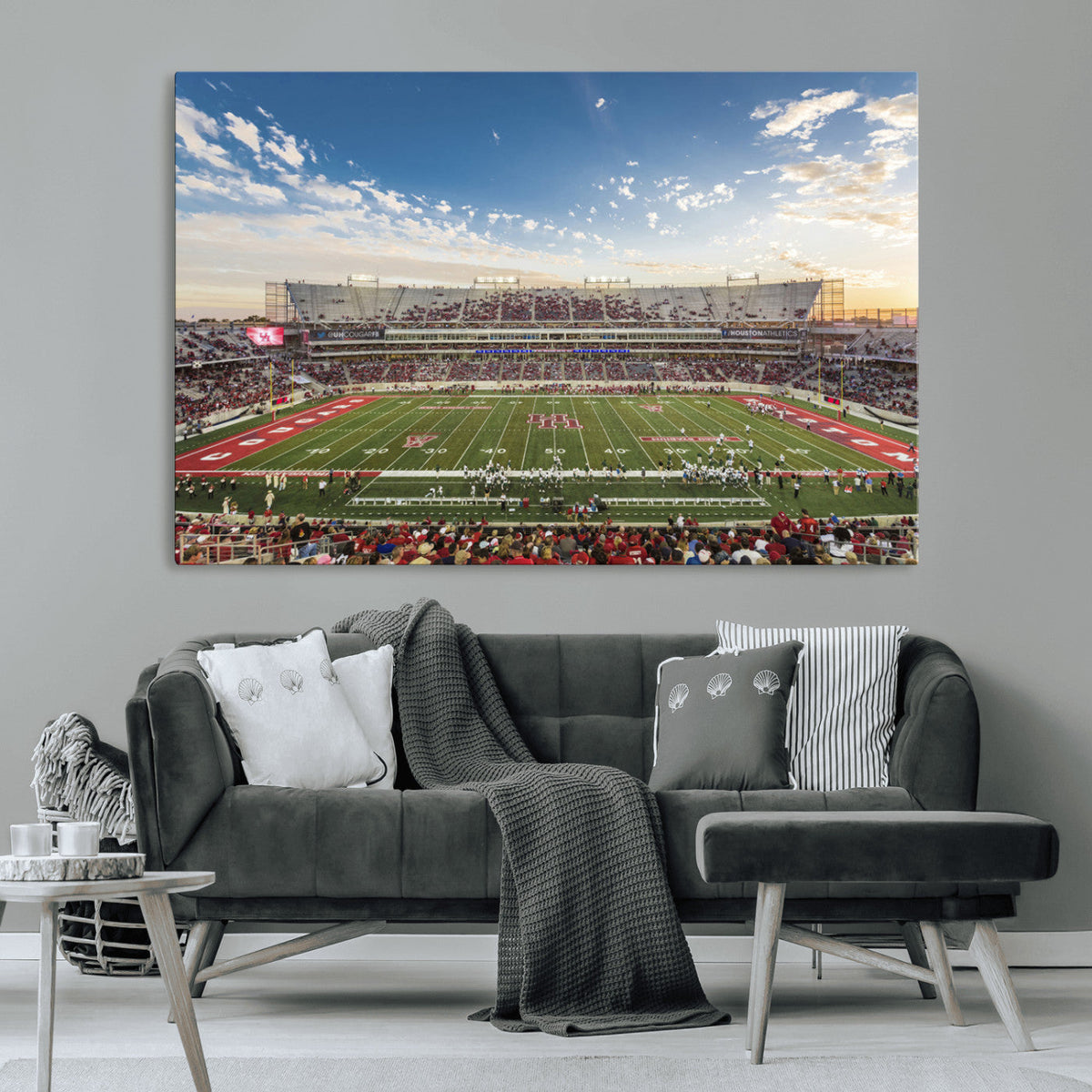 Framed Houston Cougars Football Team Print - Houston TDECU
