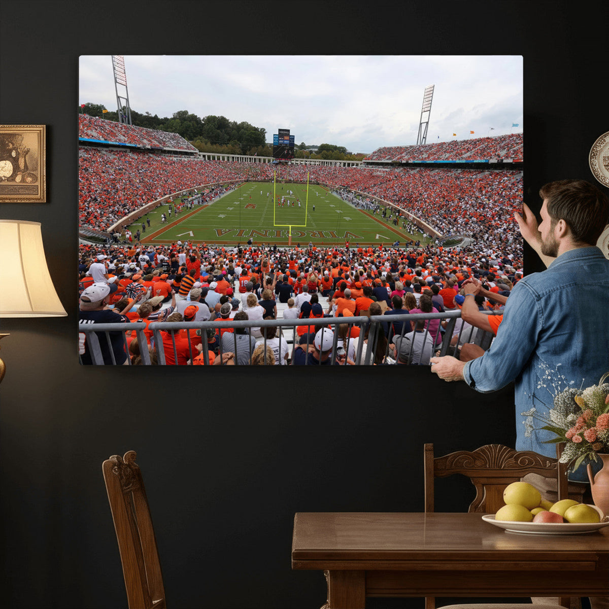 Virginia Cavaliers Football Team Print - Charlottesville Scott Stadium Print Wall Art Canvas