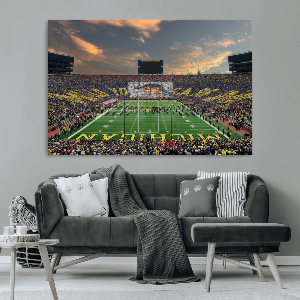 University of Michigan Wolverines Print Canvas, Football