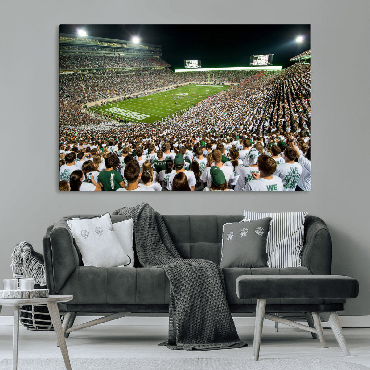 Michigan State Spartans Football Canvas Print - East Lansing