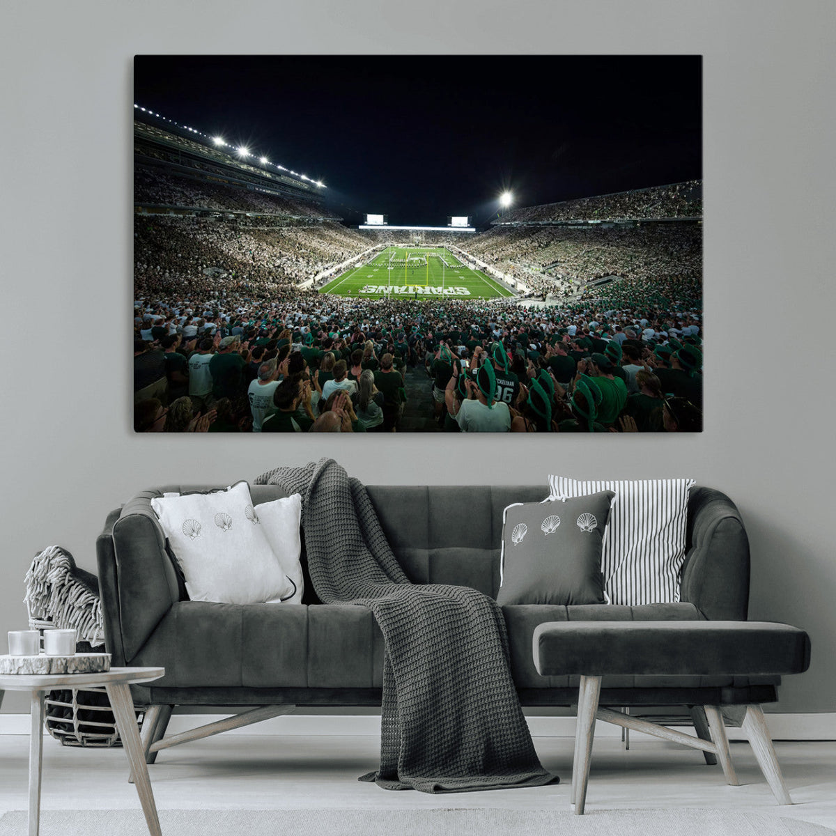 Framed Michigan State Spartans Football Team Print - East