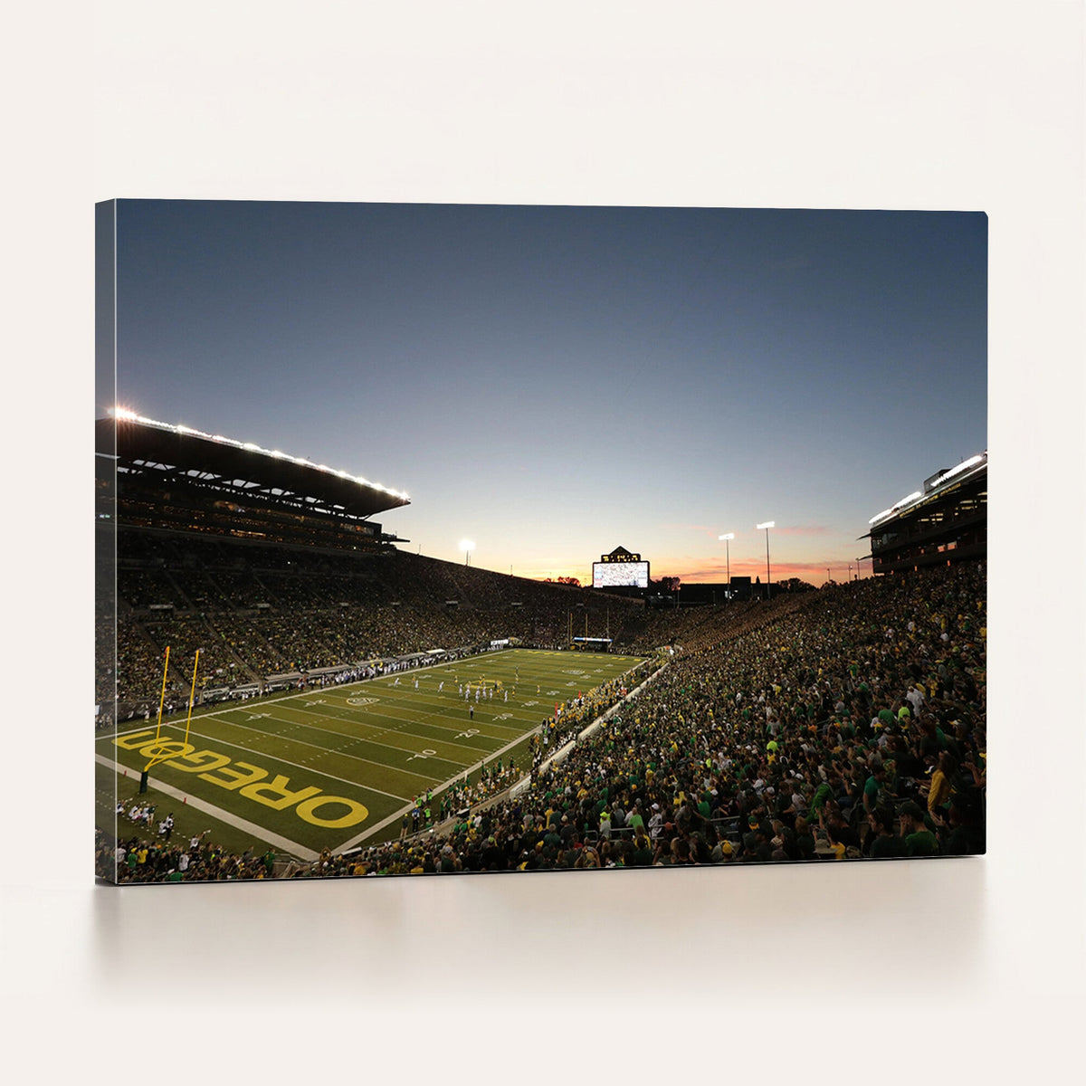 Oregon Ducks Football Team Print - Eugene Autzen Stadium