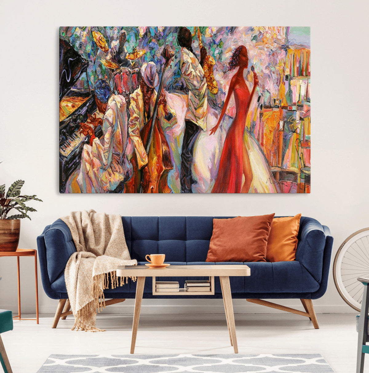 Abstract Afro American Jazz Canvas Wall Art | Music-Inspired