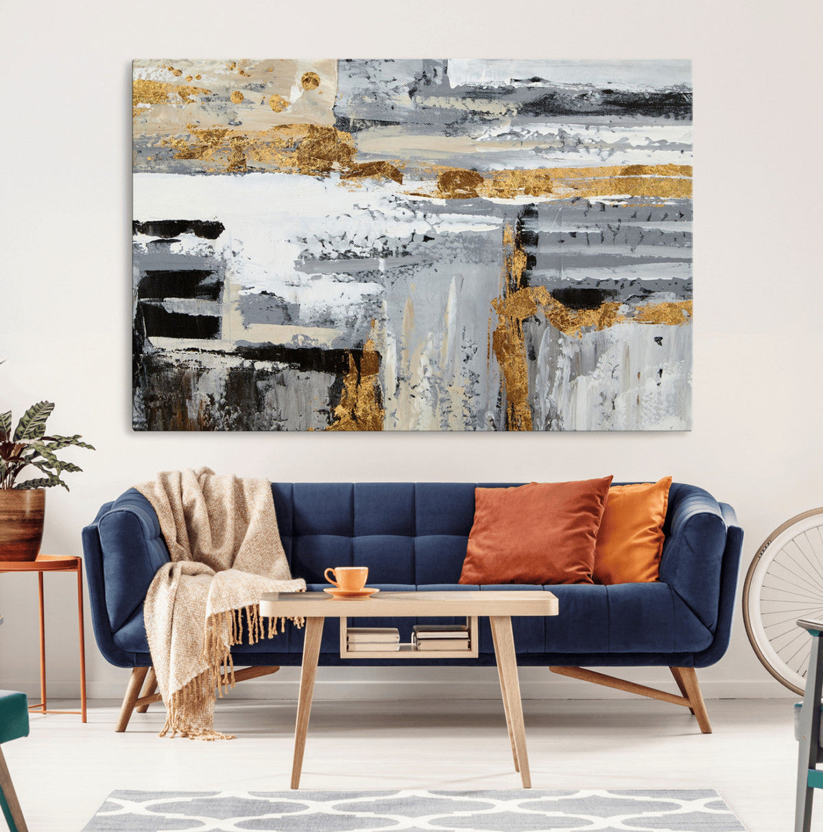 Abstract Painting Canvas Wall Art Print Paint Drip Art Brush