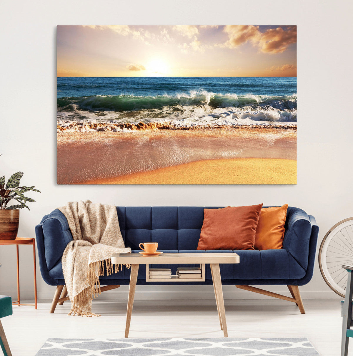 Serene Beach Path Canvas Art, Giclee Canvas Print with