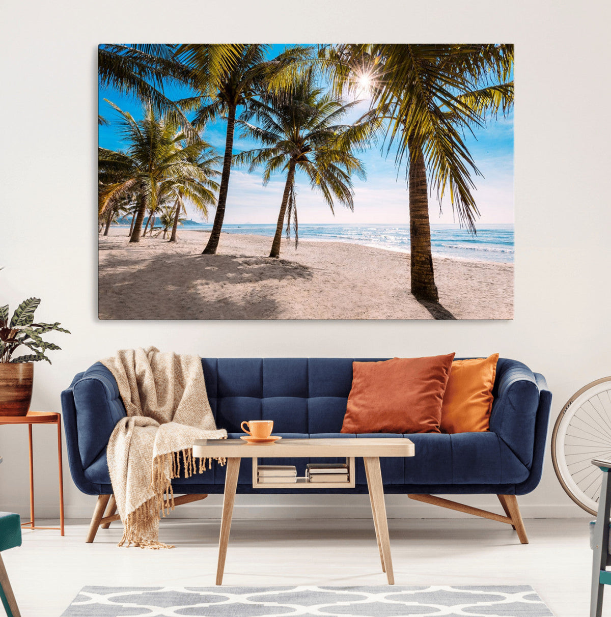 Palm Beach Tropical Island Wall Art Canvas Print
