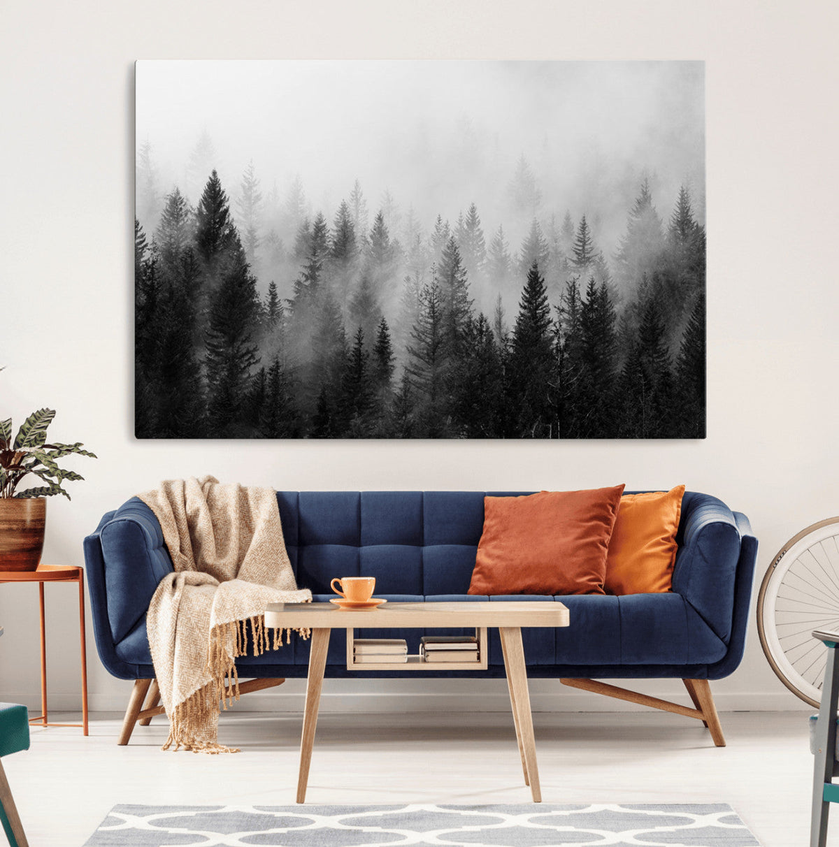 Fogy Forest Canvas Wall Art Print - Mountain Wall Art with