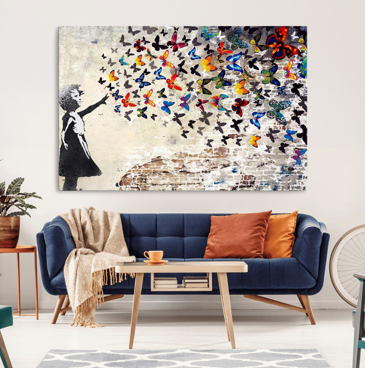 Banksy Graffiti Wall Art Canvas Print: Girl Releasing