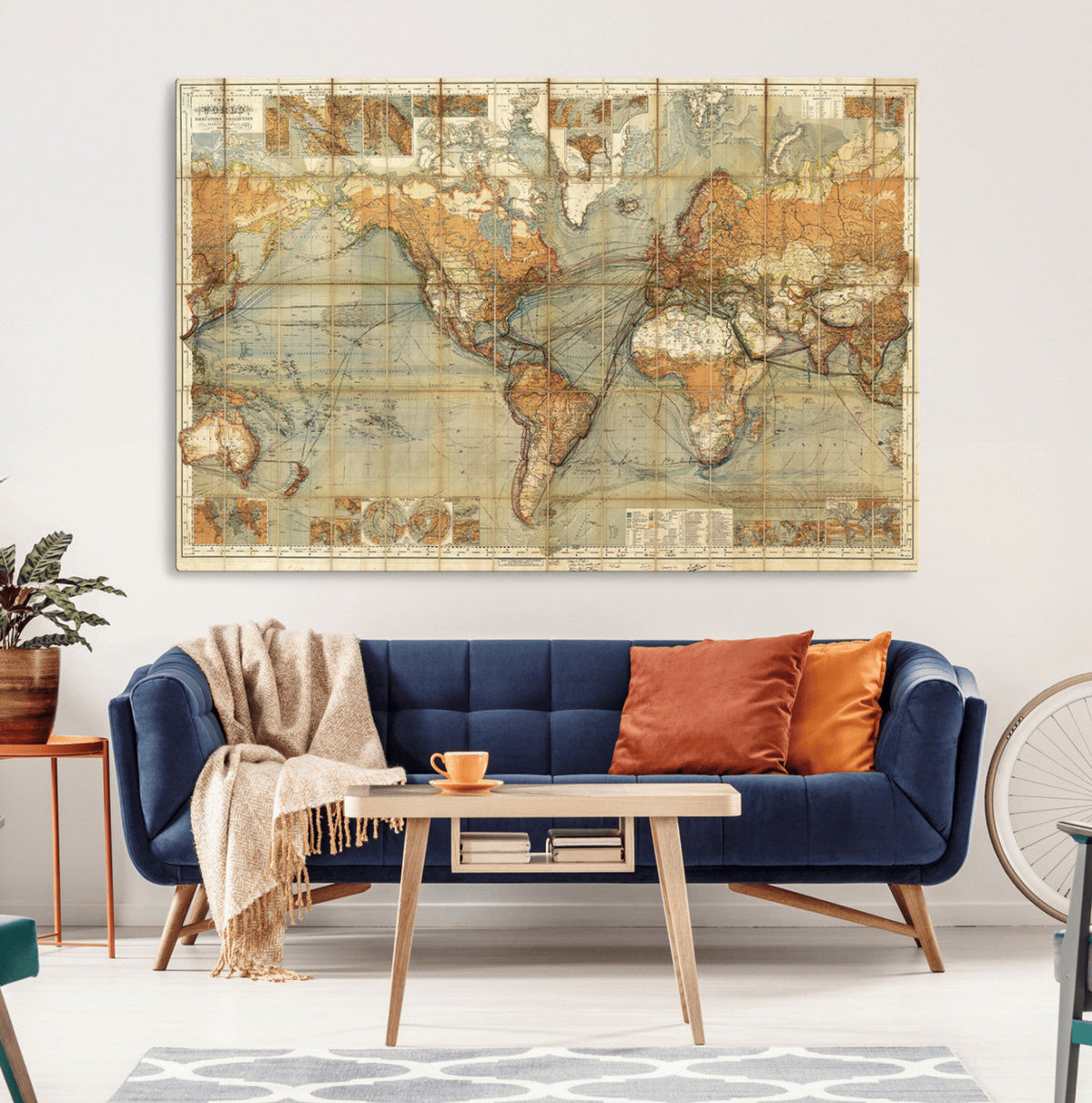 Push Pin World Map Canvas Print – Travel Tracker Wall Art