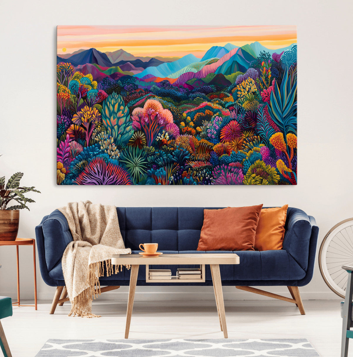 Colorful Abstract Landscape Wall Art Print Canvas - Vibrant