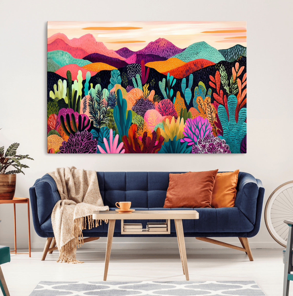 Abstract Kusama Print - Landscape Canvas Wall Art Print -