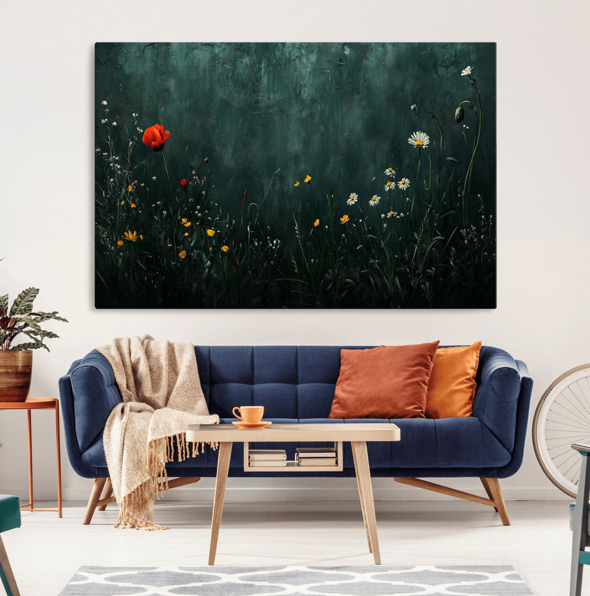 Wildflower Field Framed Wall Art, Vintage Botanical