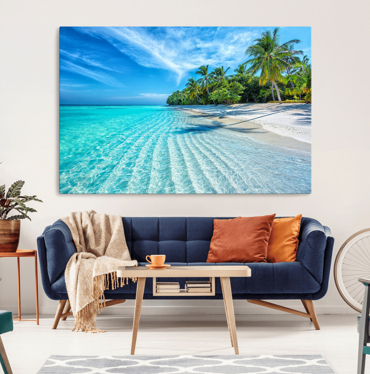 Tropical Beach Wall Art Canvas Print - Serene Ocean