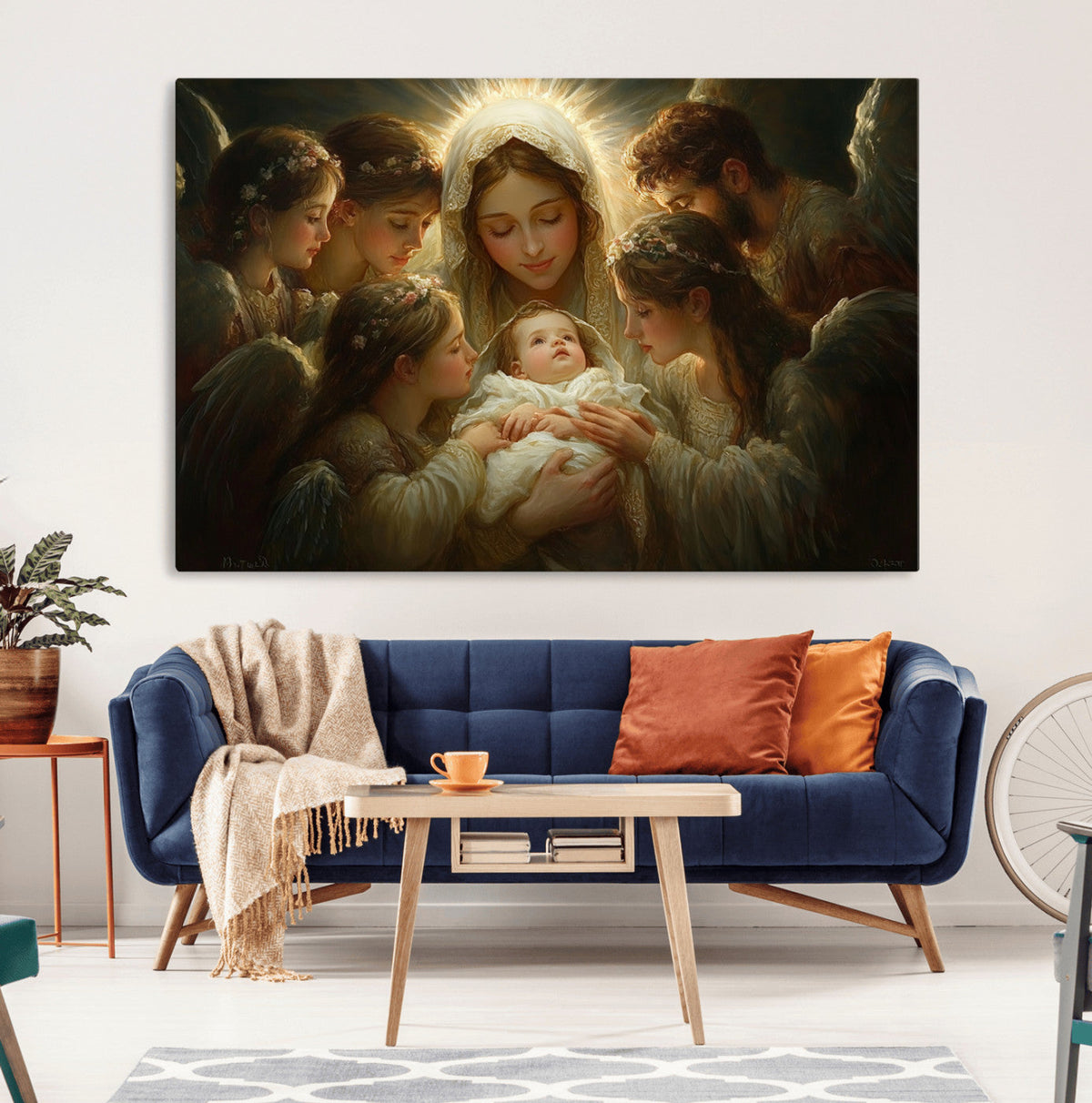 Mary Jesus Canvas Wall Art Print - Madonna and Child with