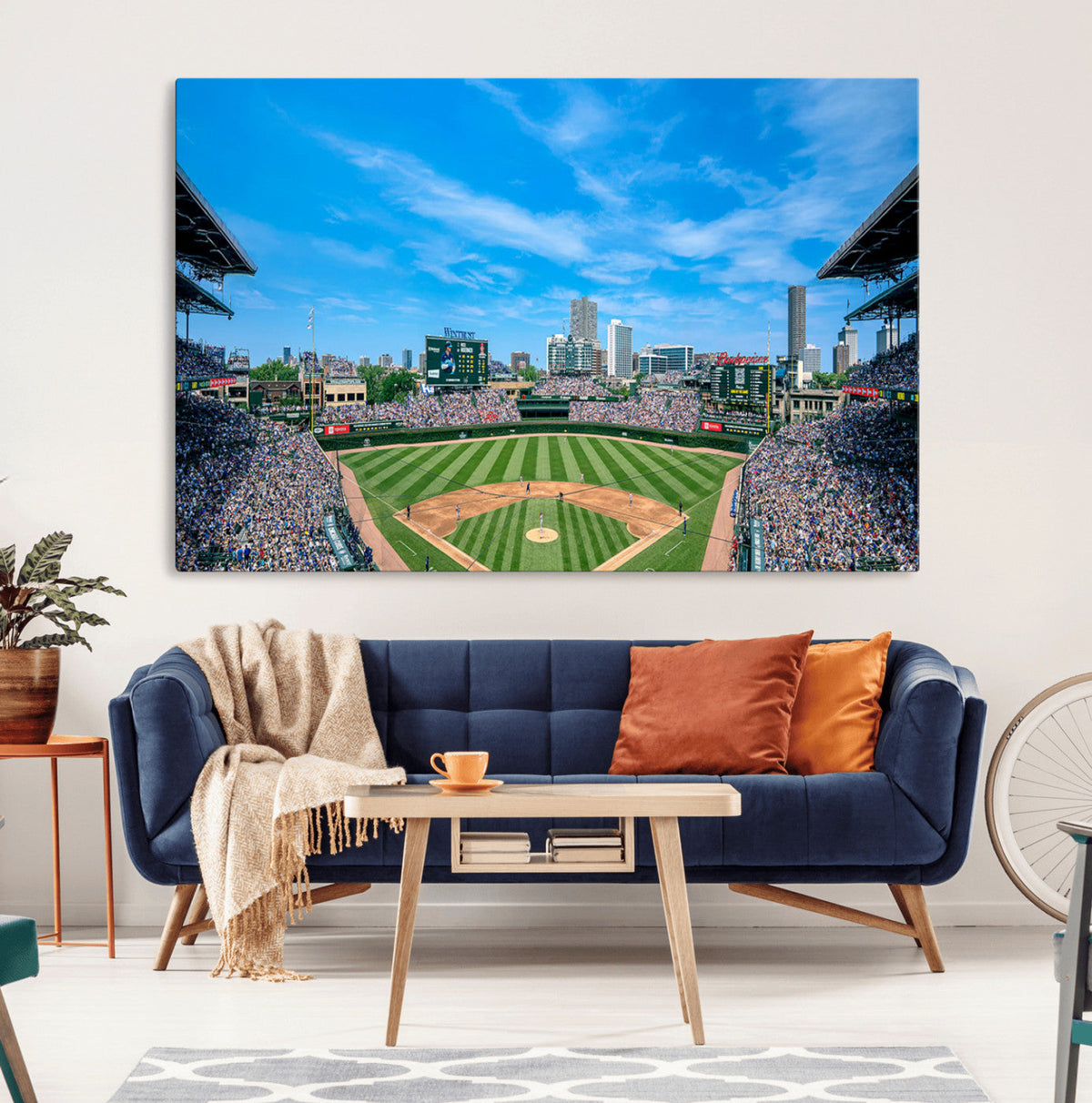 Wrigley Field Chicago Cubs Panoramic Art Multi-Piece Canvas