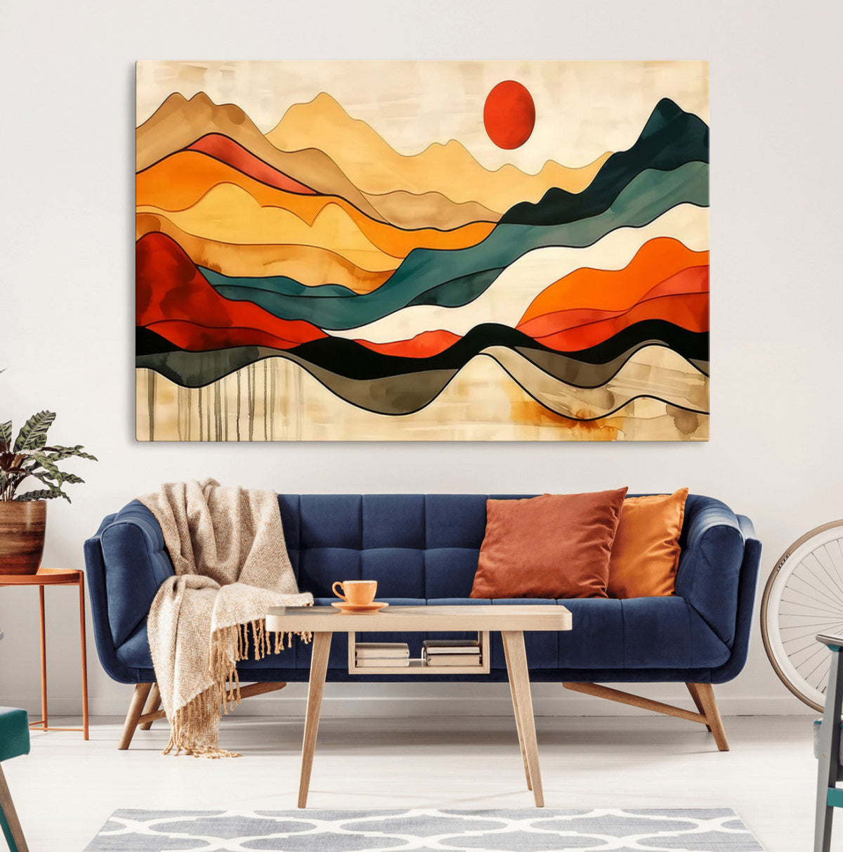 Mid Century Wall Art Print - Abstract Woodland Print -