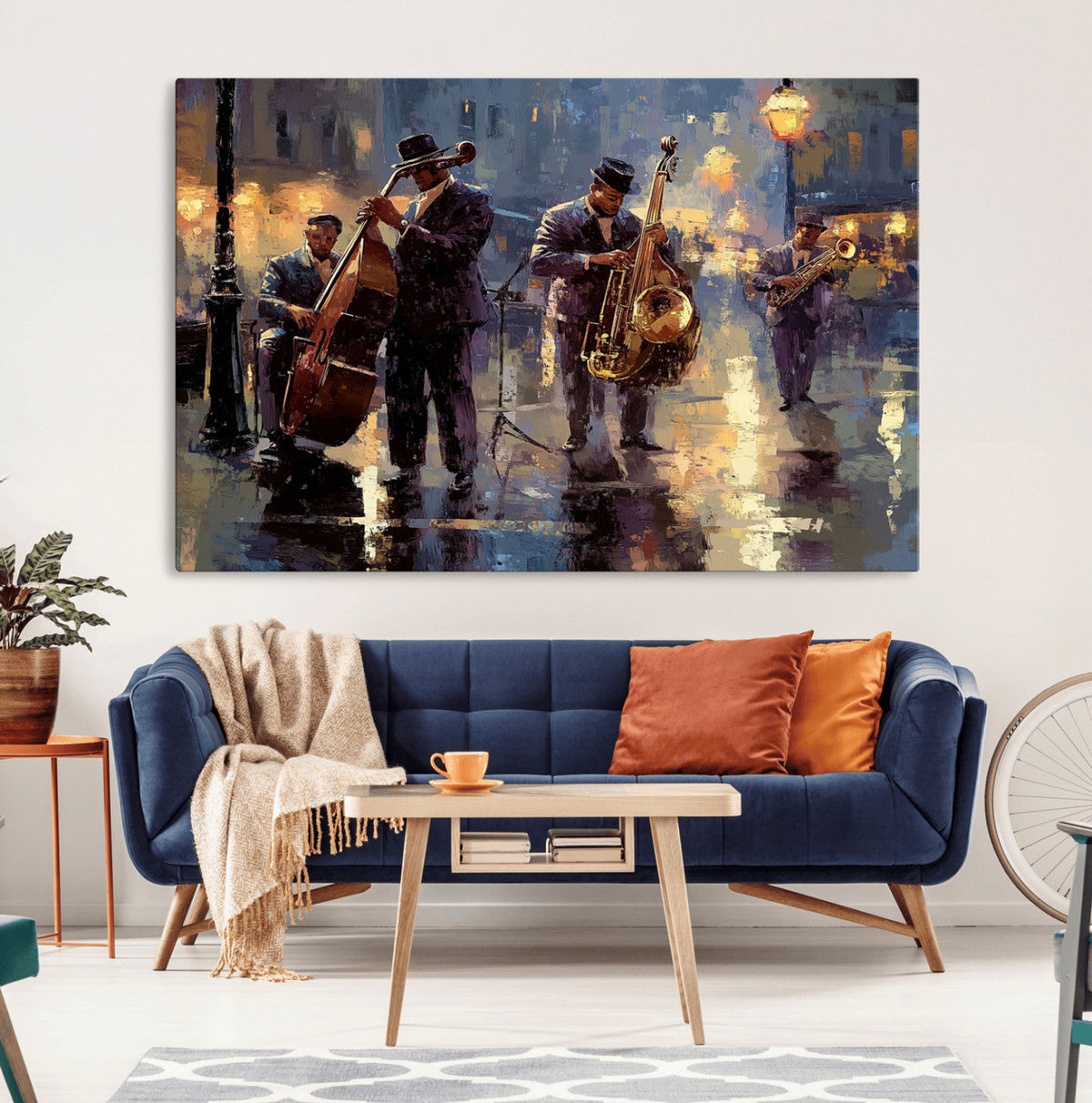 Afro Abstract Jazz Music Wall Art Canvas Print – Colorful