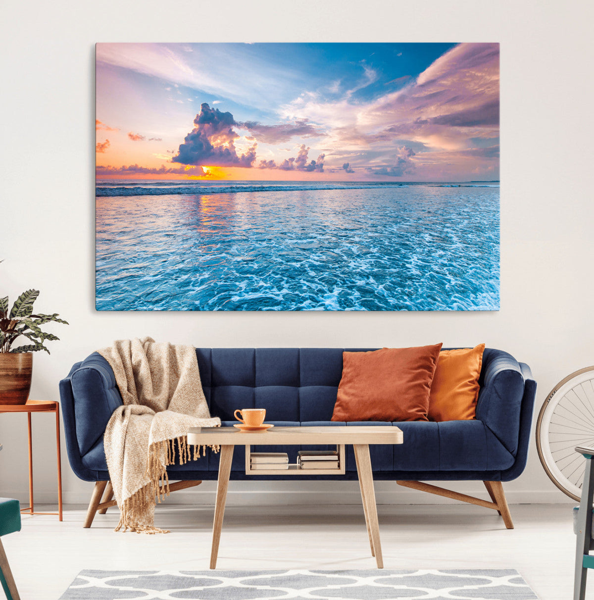 Ocean Sunset Canvas Wall Art Print – Tranquil Seascape