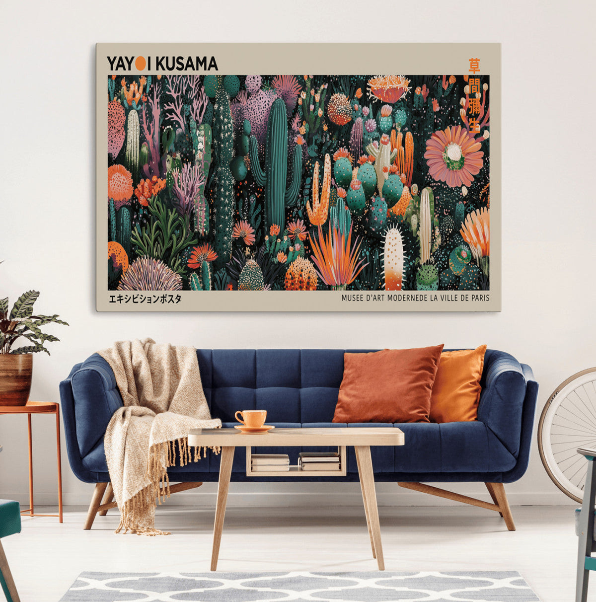 Yayoi Kusama Art Print Canvas – Abstract Mount Fuji Japanese