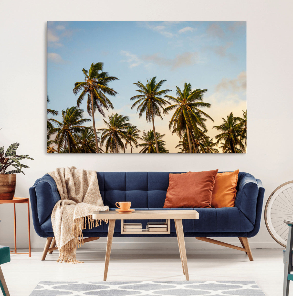 Palm Trees Wall Art Canvas Print – Framed Tropical Vibes Art