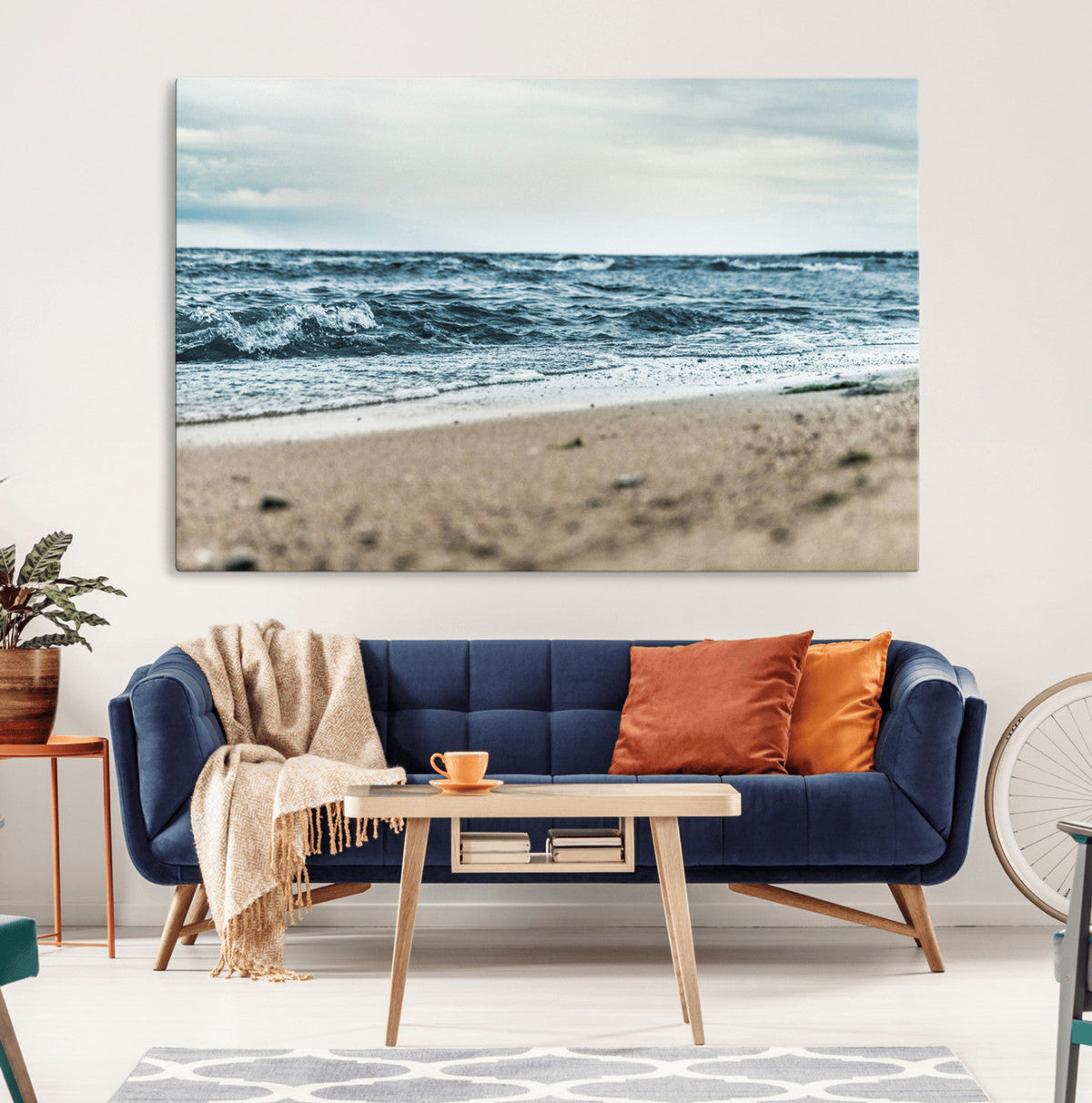 Ocean Wall Art Canvas Print – Framed Moody Seascape Coastal