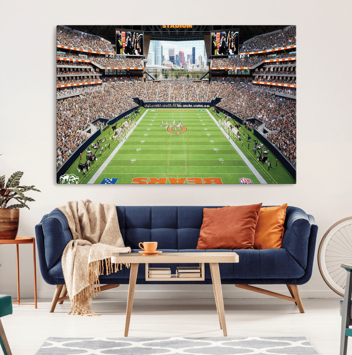 Chicago Bears Soldiers Field Wall Art Canvas Print – Framed