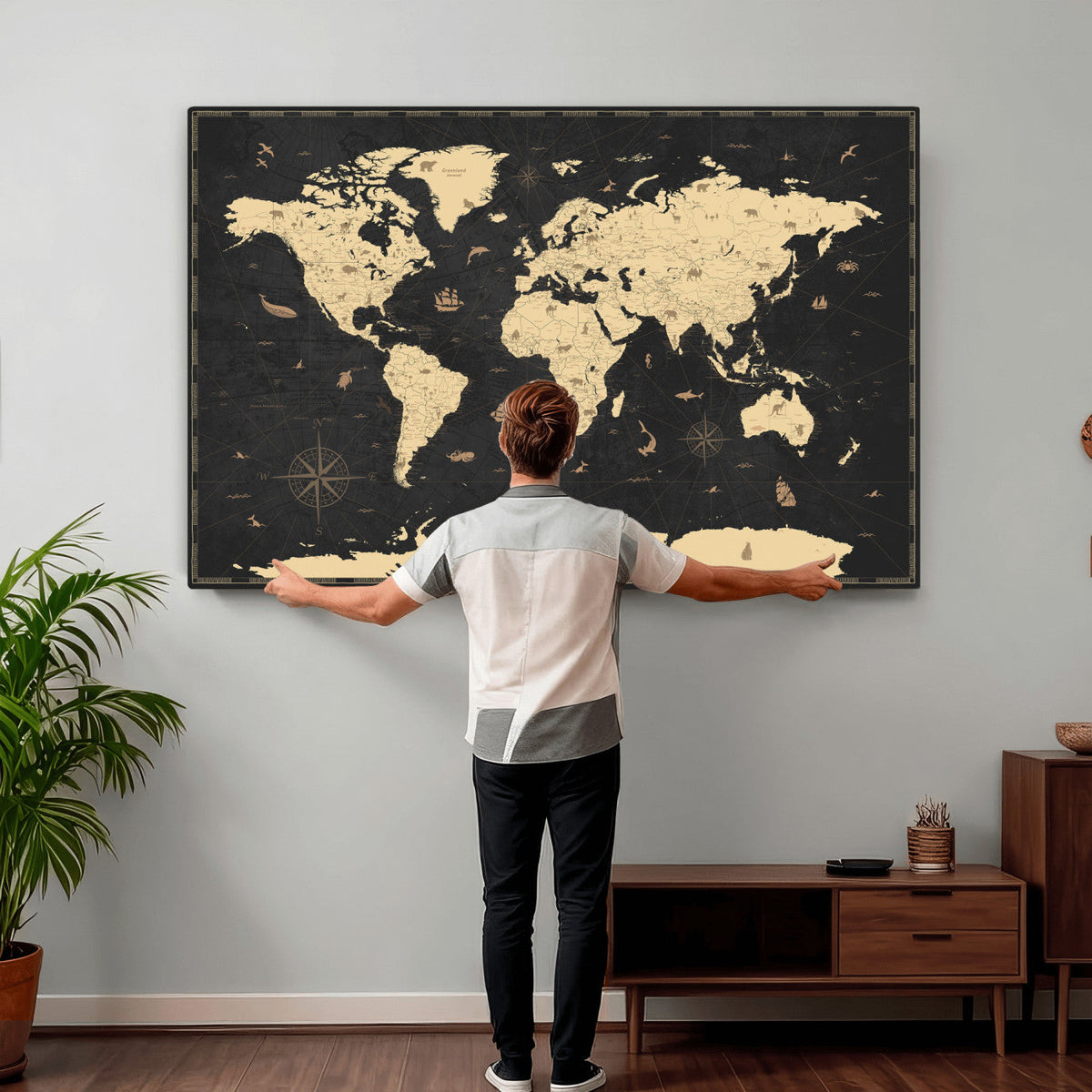 World Map Canvas Print – Detailed Map of the World Wall Art