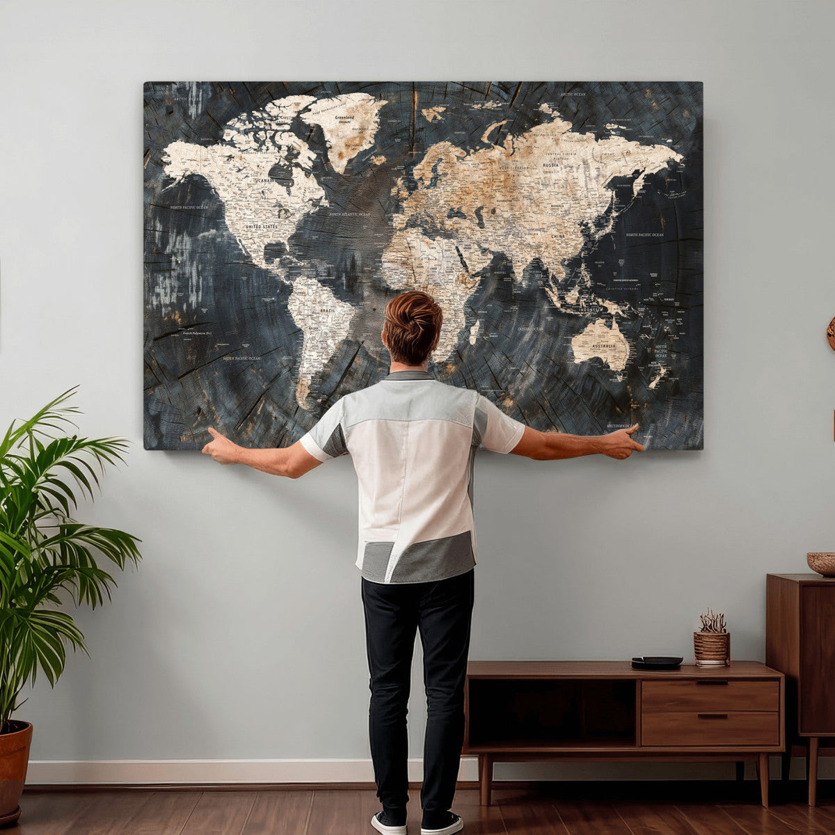 World Map Canvas Print – Detailed Map of the World Wall Art