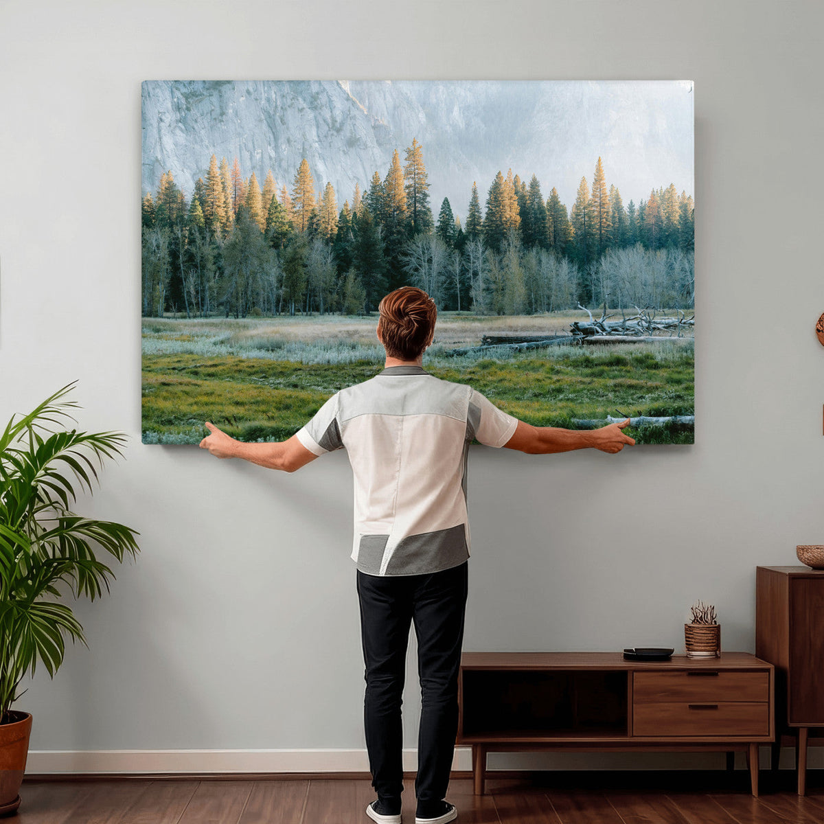 Forest Meadow Wall Art Canvas Print, Pine Tree Landscape