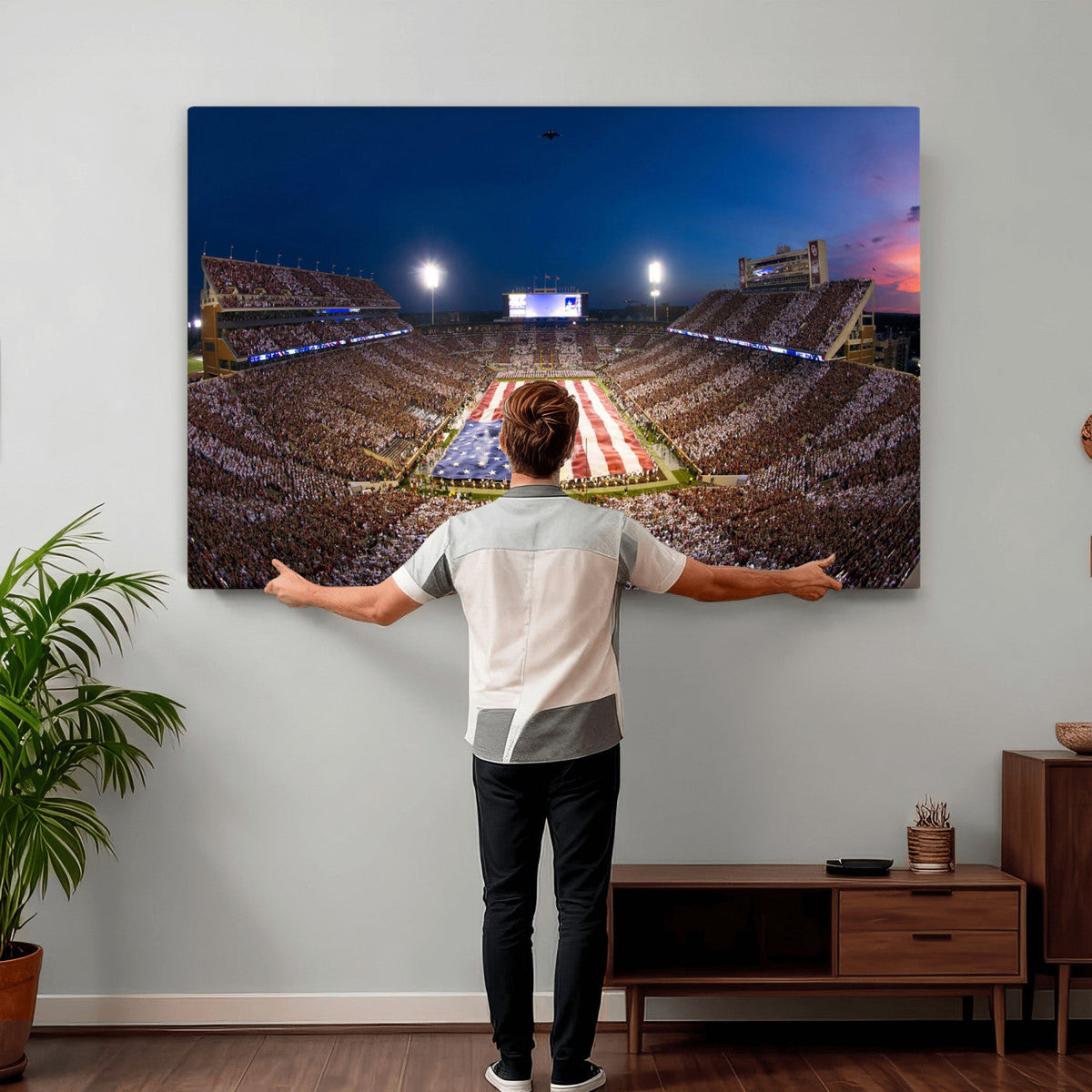 Oklahoma Sooners Memorial Stadium Wall Art Canvas Print,