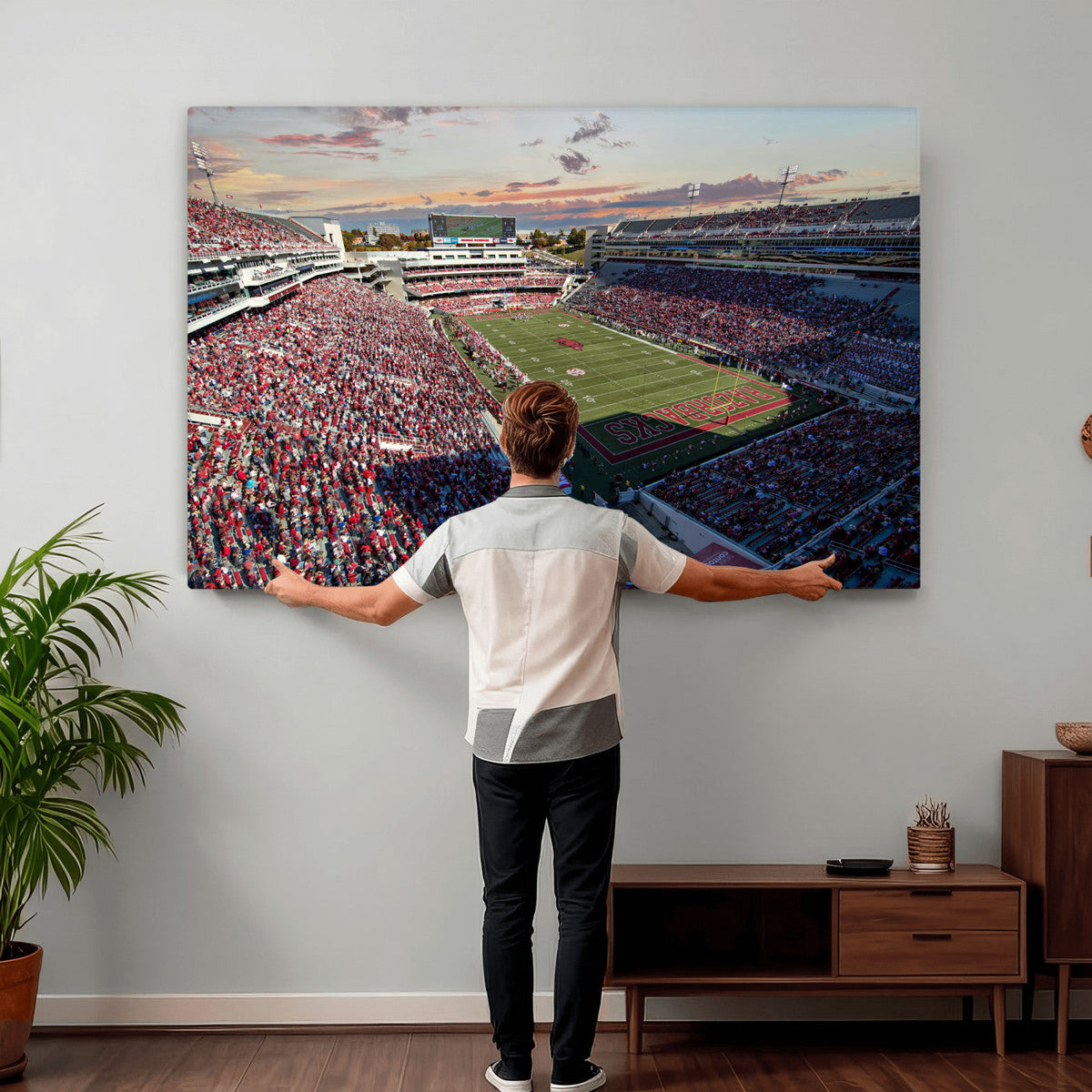 Donald W. Reynolds Razorback Stadium Wall Art Canvas Print –