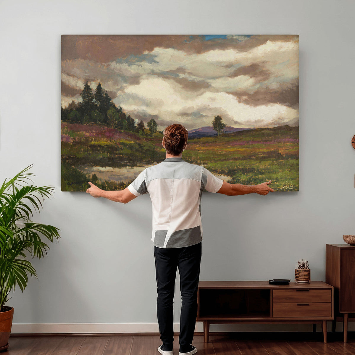 Gustav Macoun Heathland Canvas Print, Czech Landscape Oil