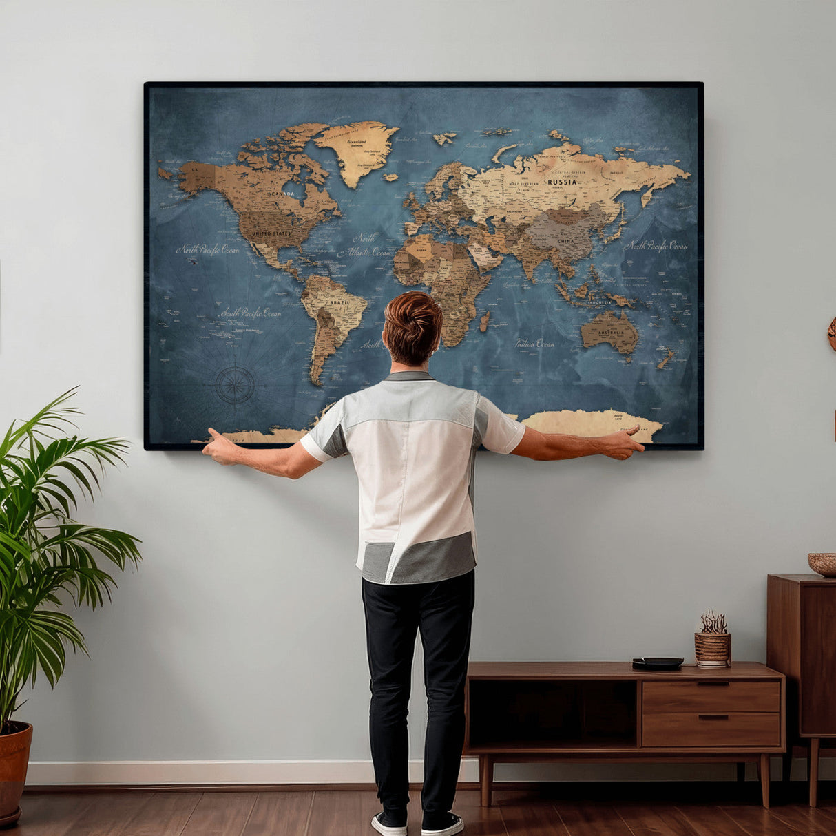 World Map Canvas Wall Art Canvas Print