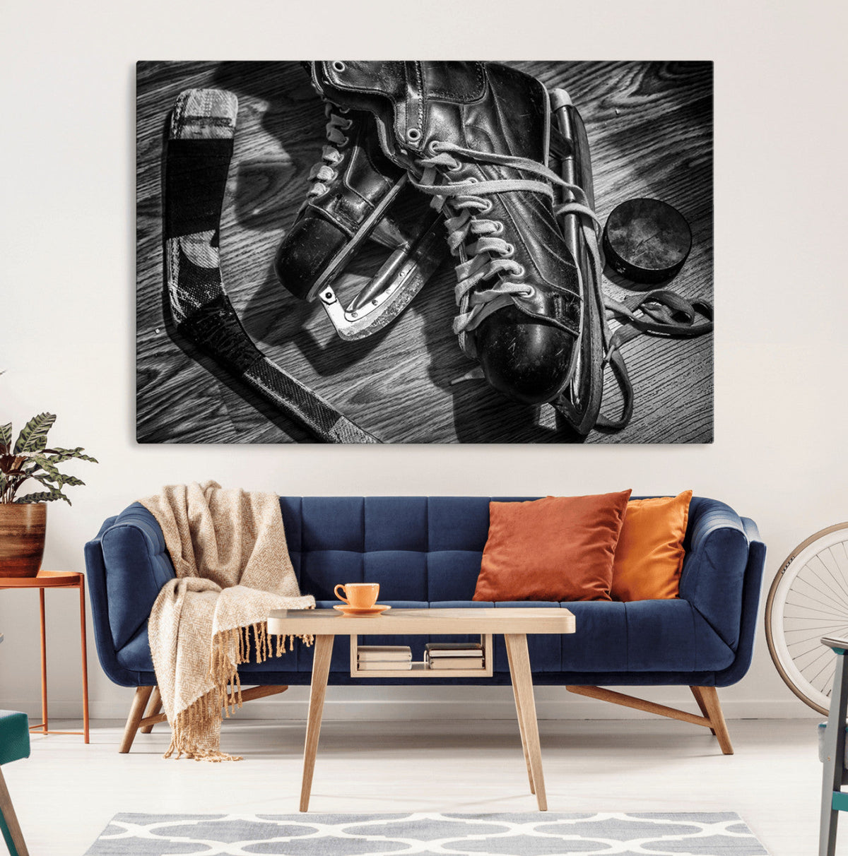 Old Pair of Mens Skates Wall Art Canvas, Men Skates Wall Art